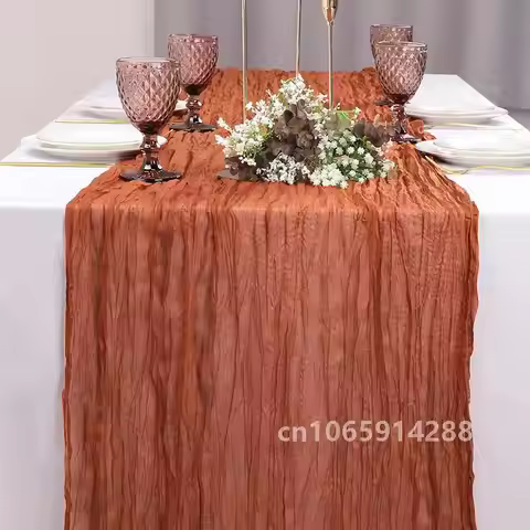 1/2/5/10/20Pcs Wedding Table Runner Terracotta Gauze Table Runner 35x120 Inch Boho Cheesecloth Table