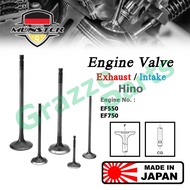 (4pc) Münster Engine Valve Exhaust (53.0mm) / Intake (56.8mm) for Hino Truck Bus KB KF EF550 EF750 F