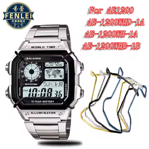 For CASIO Electronic Watch Case AE1200 AE-1200WHD-1A/WH-1B Men Metal Anti-collision stainless steel 