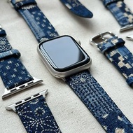 手作日本復古布料手工適用蘋果iwatch5678ultra智能手錶帶