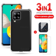 Samsung M22 M32 A22 Case SAVING PACKAGE 3in1 Case Softcase Tempered Glass Camera Lens Case Casing Sa
