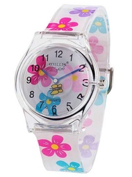 1入組蝴蝶設計彩色花朵和透明果凍防水兒童手錶,ins風格時尚女孩手錶,送給十幾歲青少年的禮物