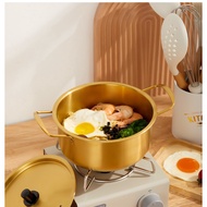 Korean drama same style instant noodle pot yellow double ears soup pot Cooking Soup Pot With Lid