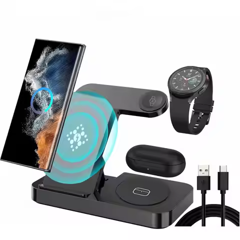 3 in 1 Wireless Charger for Samsung Galaxy S26 Ultra/S25/S24 Stand for Galaxy Watch 9/8/7/6/5 Buds 4