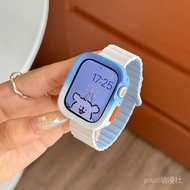 表带 iwatch系列表带 适用iwatch9表带10 watch表带8765se手表带女款磁吸硅胶2025.9.9