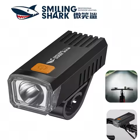 SMILING SHARK Bike Light Front Bicycle Light Bike Headlight Rechargeable Waterproof Riding QXD404