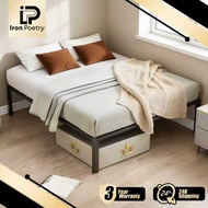 [𝐈𝐧 𝐒𝐭𝐨𝐜𝐤-𝐬𝐡𝐢𝐩𝐬 𝐰𝐢𝐭𝐡𝐢𝐧 𝟐𝟒𝐇] Single Metal Bed Frame Without Headboard - Sturdy Iron Bed for Bedroom F