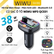 Bluetooth V5.0 Car Charger Supports Fast Charging 38W PD typeC + USB QC3.0 WIWU QC031 MP3 FM Player 