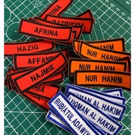 Tag Nama Sulam Sekolah / Name Tag Sulam