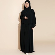 (Expert) Lozy Hijab - Hafisa Abaya Set (Umrah Abaya Jersey Dress with Hijab Set)