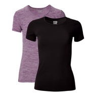 "32 DEGREES Women 2 Pack Cool Scoop Neck Wicking Tee Shirt (Black/Orchid, Large)"