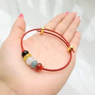 Five Dieu Cable Ring Mixed with 5 Types of Qu'y Stones - Feng Shui TUDO