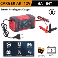 12V 6A LCD Smart Repair Car Battery Charger 100Ah Car Motorcycle Battery Charger