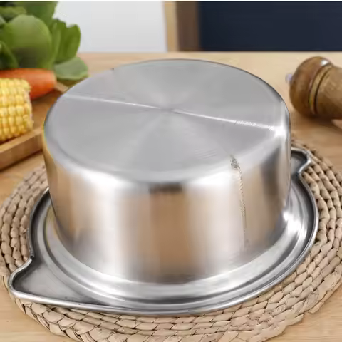 One Person Cooking Boiling Pot Multi Purpose 14/15/16/18cm Stock Pot with Lid Stainless Steel Cookwa