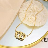 Titanium Steel Korean CD Letter Necklace Thin Snake Chain Necklace