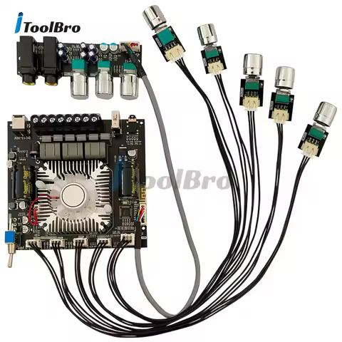 TPA3251D2 Karaoke MIC Audio Power Amplifier Board 220W+220W+350W 2.1 Channel Bluetooth 5.0 AUX Sound