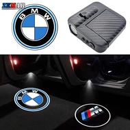 1/2Pcs BMW Car Door Light Carbon Fiber Wireless Welcome Lamps Universal Car LED HD Projector Light F