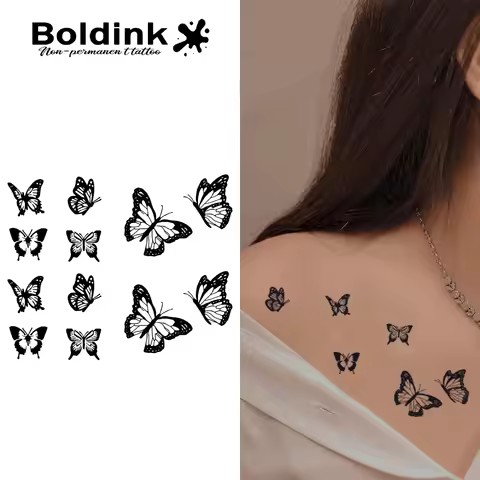 Graceful Butterfly Whispers Temporary Tattoo,Lasts To 15 Days New Technology Magic Waterproof Semi P