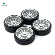 4Pcs Hard Plastic Drift Tire Tyre Metal Wheel Rim for  284131 K969 K989 P929 Mini-Z 1/28 RC Car Upgr