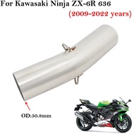 Slip On For Kawasaki ZX6R ZX636 ZX 6R 636 2009 - 2022 Motorcycle Exhaust Middle Link Pipe Muffler St