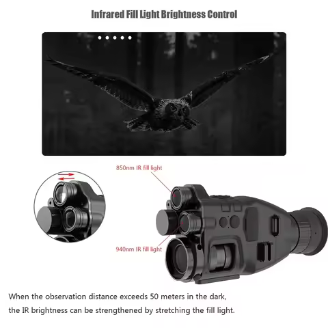 CY789 1X-24X Wifi APP Digital Monocular Telescopes 850/940nm Dual Infrared 400M 1080P HD Night Visio