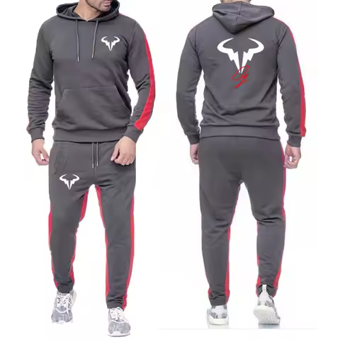 Rafael Nadal tennis player 2023 Men New Spring and Autumn Print Hoodie Sweatpant Sets Sport Run Comf