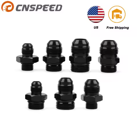 Male Adapter AN6 6AN Fitting Black ORB-6 /-10 /-10 O-ring Boss to AN8 8AN AN1010/ 6061-T6 aluminum F