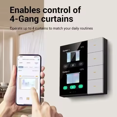 TUYA Zigbee Smart Central Control Panel Wall Switch Touch Screen 4 Group Switch Scene Mode 4-way Rel