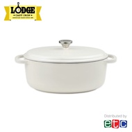 Lodge 7 Quart Oyster Enameled Oval Cast Iron Dutch Oven