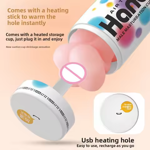 "Realistic Male Masturbator with Heating - Breast Simulation & Easy-Clean Design for Ultimate Pleasu