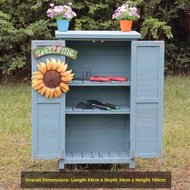 Outdoor Wooden Storage Cabinet Waterproof Garden Tool Organization Yard Debris Storage Bench Nordic 