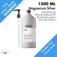 LOréal Professional Serie Expert Silver Shampoo 1500ML (with Pump) - Remove Brassiness Neutralise Ye