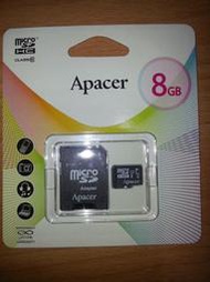 [免運費] 全新未拆封 Apacer 宇瞻 8GB MicroSD HC Class10 手機 相機 記憶卡