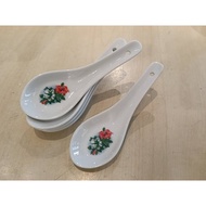 Emas Bunga Kangkung Spoon Classic Porcelain Vintage Flower Old School Ethnic Flower Sudu Nostalgia B