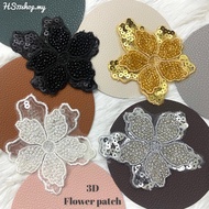 Hight quality 3D flower patch/ bunga 3d manik/ bunga 3d sequin/ bunga decor baju/ flower patch penga