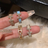 H Letter Ring Enamel Drop Oil Adjustable Index Finger Ring Women Accessories Gift