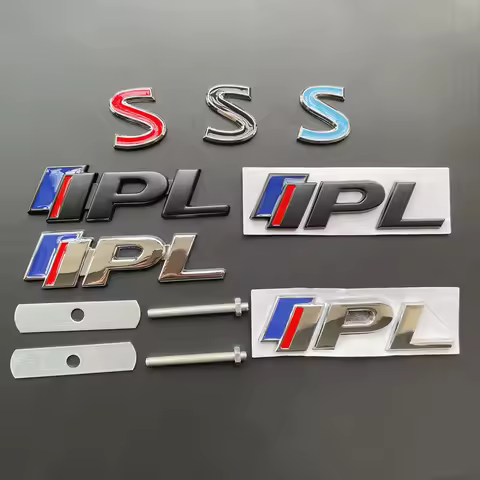 3D Metal S IPL Logo Grill Rear Trunk Side Fender Emblem Badge Sticker For Infiniti Q50 Q50S Q50L G37