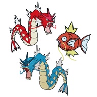 [Flight Tribe] Pokémon Embroidered Sewing Patch Sticker Carp King Tyrannosaurus Cartoon Clothes Deco