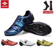 Santic Professional Men Road Cycling Shoes Carbon Fiber Sole Breathable Light Lock Bicycle Bike Sneakers