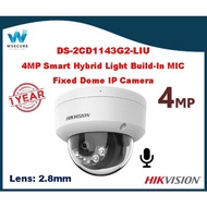 HIKVISION 4MP Smart Hybrid Light Fixed Dome IP Built-In MIC  Camera - DS-2CD1143G2-LIU