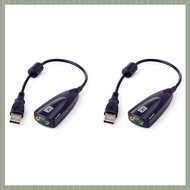 External USB Sound Card 7.1 Adapter 5HV2 USB to 3.5mm Jack 3D Sound Antimagnetic Audio Headset Microphone for Computer