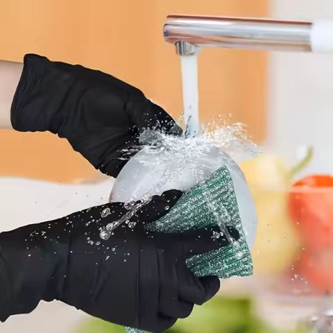 Disposable Black Nitrile Gloves Kitchen Cooking Car Wash Household Cleaning Work Multi-purpose Dispo