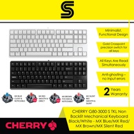 Cherry G80-3000 S TKL Non Backlit Mechanical Keyboard - Black/White - MX Blue/MX Red/MX Brown/MX Silent Red