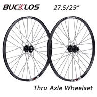 BUCKLOS 27.5/29 Inch Mountain Bike Wheelset Thru Axle MTB Disc Brake Clincher Rim Wheels Cycling Parts