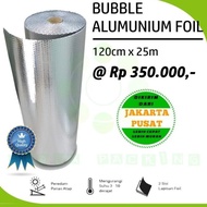 PLASTIK BUBBLE / BUBLE WRAP ALUMUNIUM FOIL DKM+ ROLL 120x25 murah