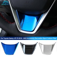OPENMALL Car Steering Wheel Trims Car Accessory Decoration Sport Carbon Fiber for Toyota Camry V70 7