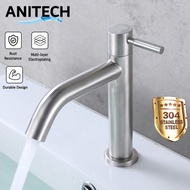 ANITECH Stainless Steel SUS 304 Bathroom Faucet Basin Sink Tap Bib Tap kepala paip bilik air Kitchen