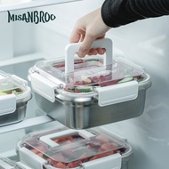 Finland MISANBROO Refrigerator Storage Box Stainless Steel Takeaway Portable Storage Box Sealed Fres