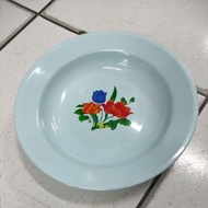 21.5cm Blue Tin Plate - Dinner Plate