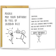 Funny Gen Z Slang Pookie Birthday Card For Boys Girls Teens, Humorous 11th 12th 13th 14th 15th 16th 